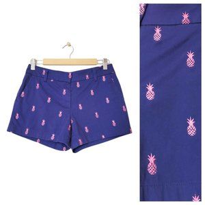 Cambridge Dry Goods Pineapple Chino Shorts Navy Blue and Pink with Pockets